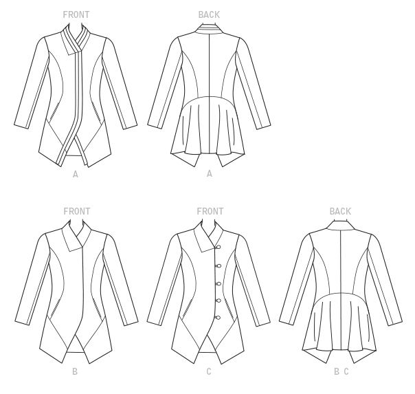 Vogue Patterns V9212 envelope showing misses' lined jacket designs