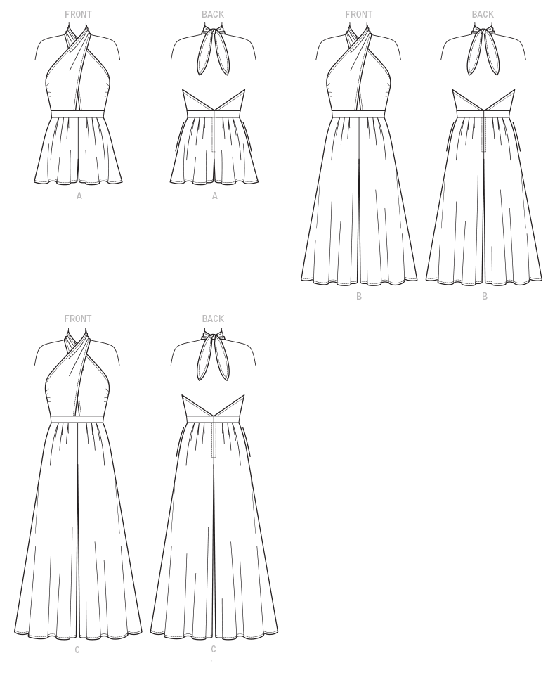 Vogue Patterns V9259 sewing pattern envelope showing the halter romper and jumpsuit designs