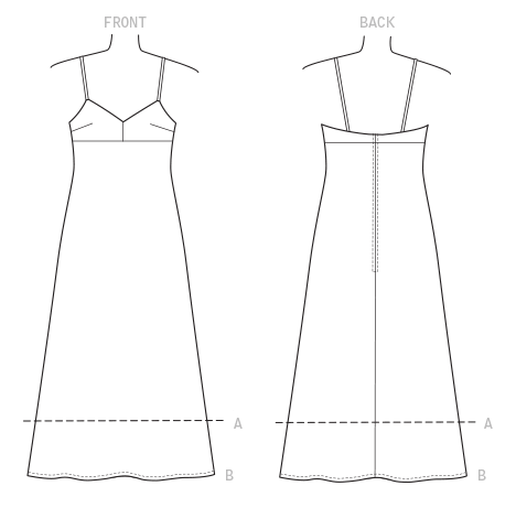 Vogue Patterns V9278 sewing pattern envelope showing the lined dress designs