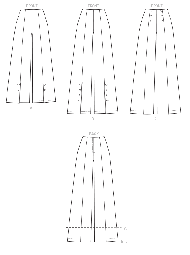 Vogue Patterns V9282 sewing pattern envelope showing the semi-fitted trousers designs