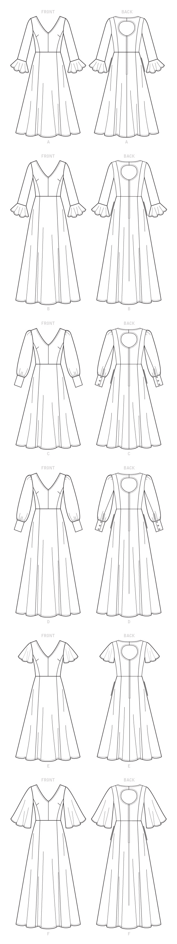 Vogue Patterns V9328 sewing pattern envelope showing the dress designs