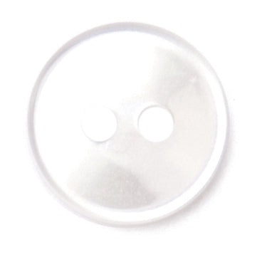 Card of white pearlised 2-hole buttons
