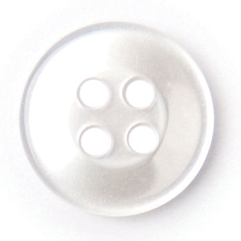 White pearlised 4-hole button