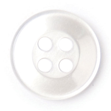 White pearlised 4-hole button
