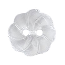 Clear flower-shaped 2-hole button