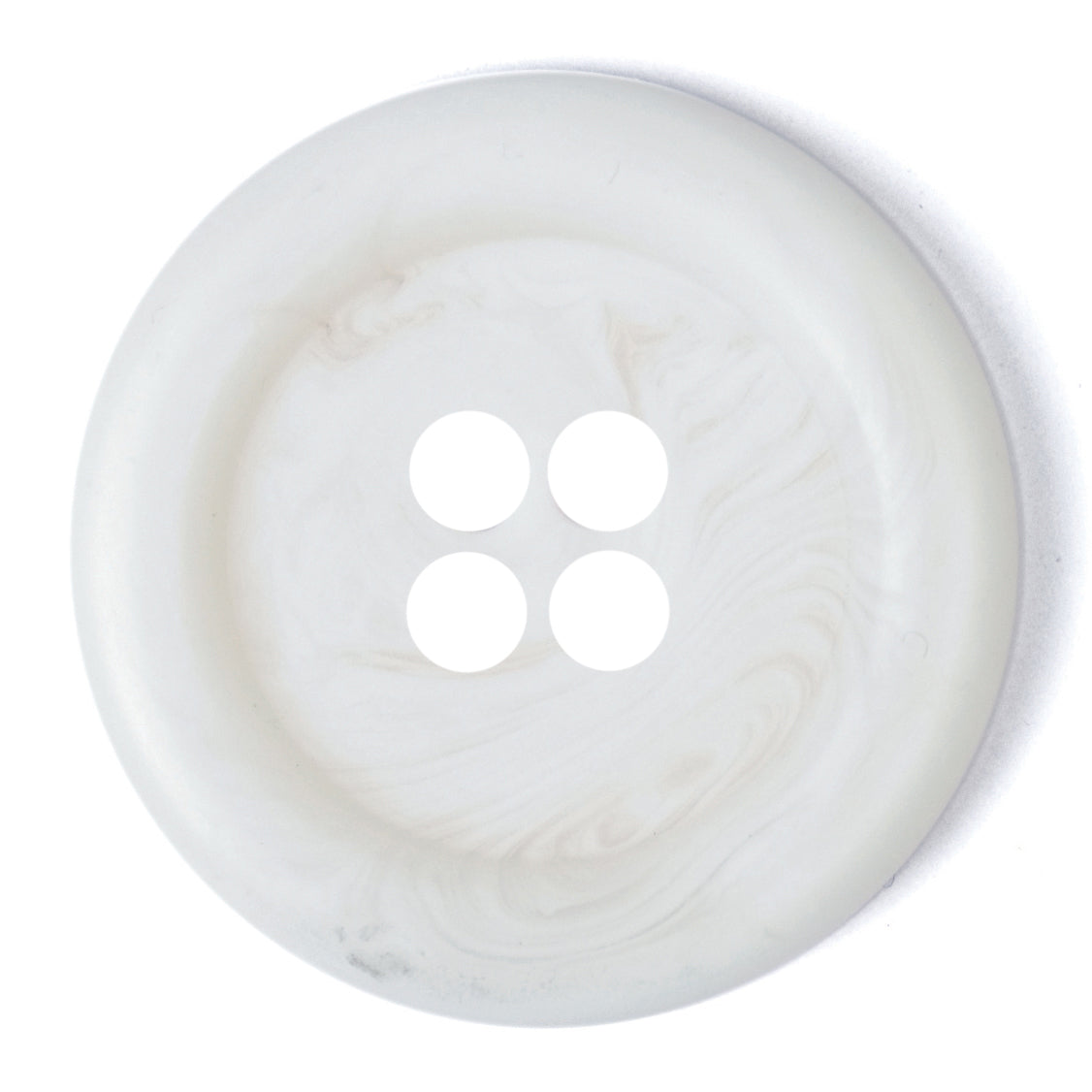 White marbled 4-hole button with raised rim