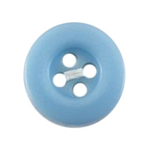 Light blue four-hole button with a raised rim