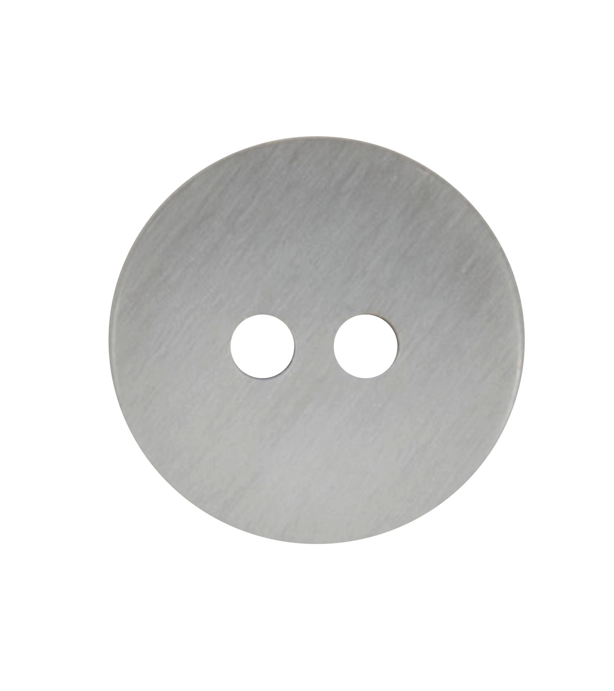 Silver grey brushed-look two-hole button