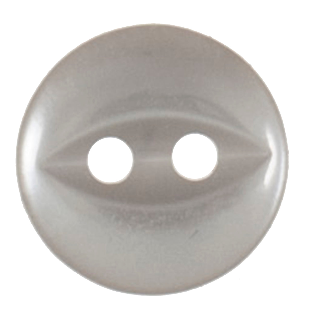 Pearly grey two-hole fisheye button