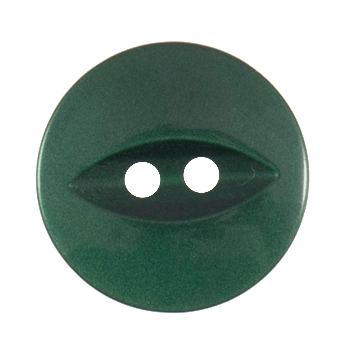 Bottle green two-hole fisheye button