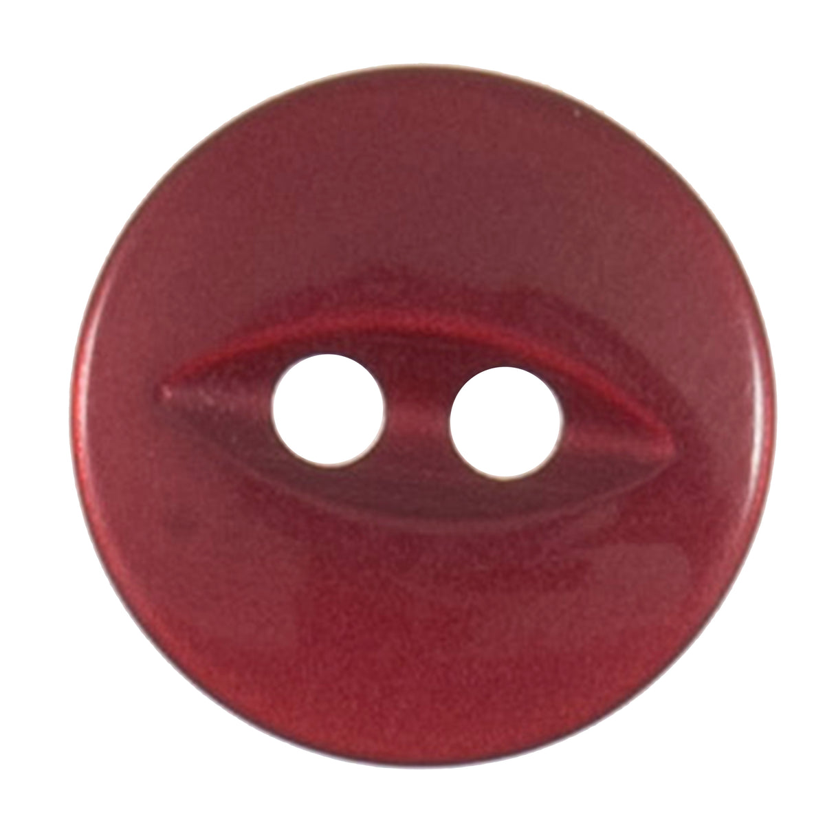 Burgundy two-hole fisheye button