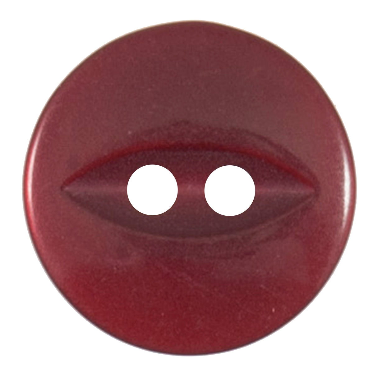 Burgundy two-hole fisheye button