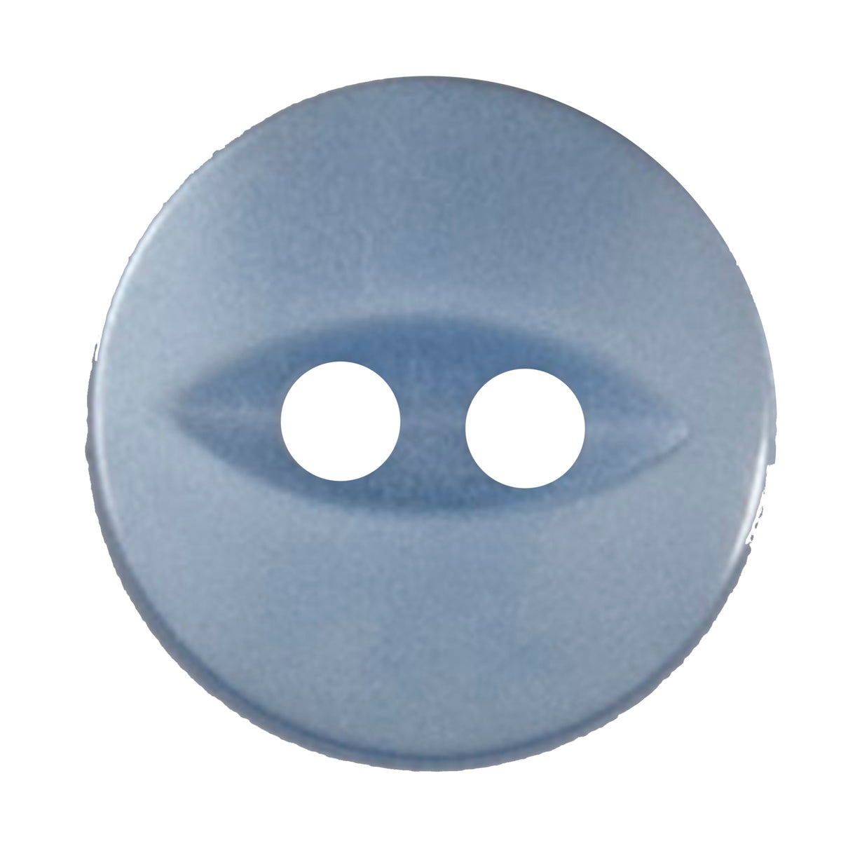 Pearly grey blue two-hole fisheye button