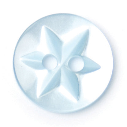 Close-up of pale blue round buttons, 17mm