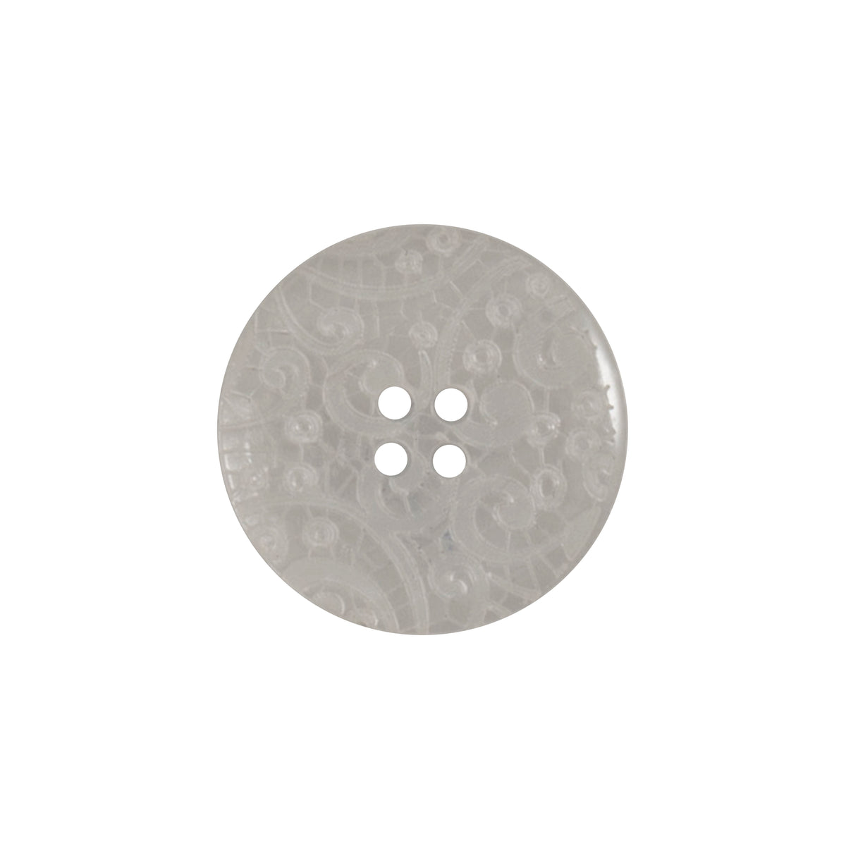 Close-up of frosted clear round buttons, 20mm