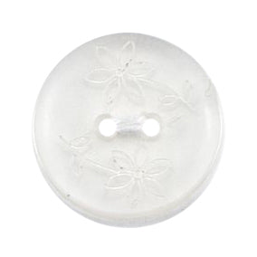 Close-up of clear round buttons etched, 17mm