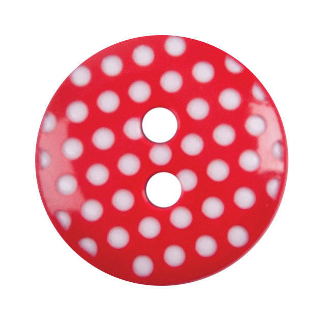 Close-up of red round buttons, 15mm