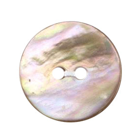 Round button with a pink and grey pearlescent sheen