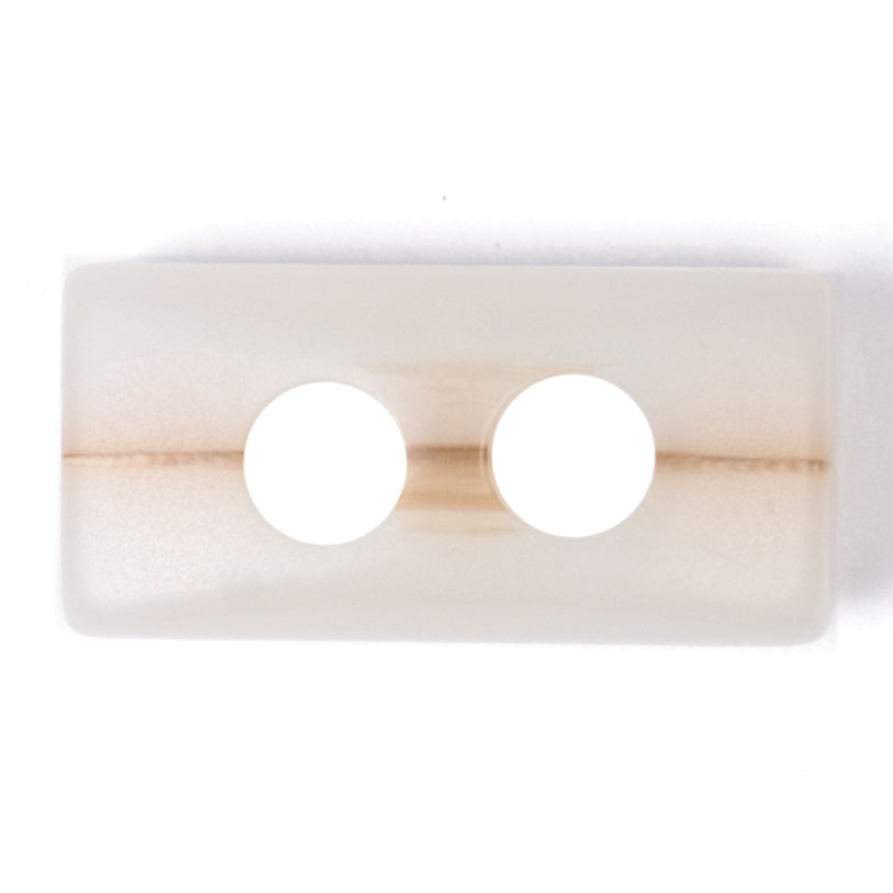 Frosted cream rectangular 2-hole toggle button