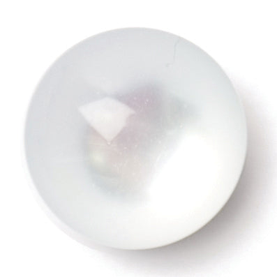 White pearl effect faceted dome shank button