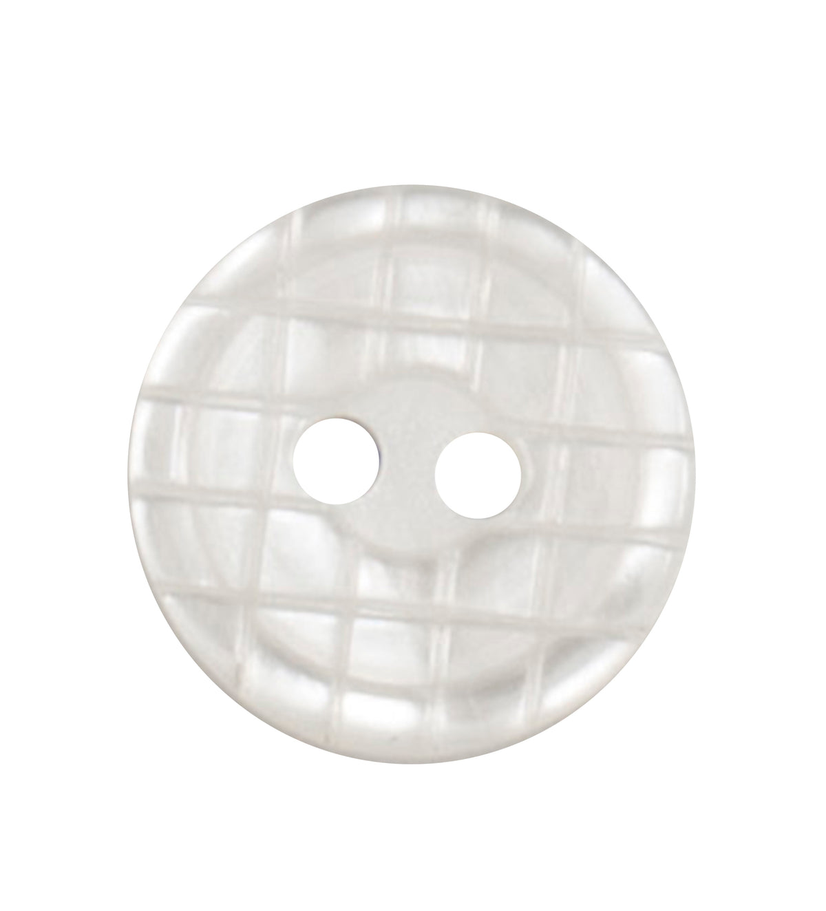 White pearl effect 2-hole button with check pattern