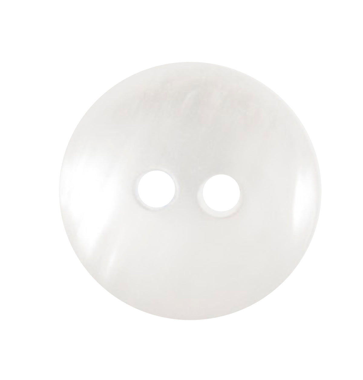 White pearl effect round 2-hole button