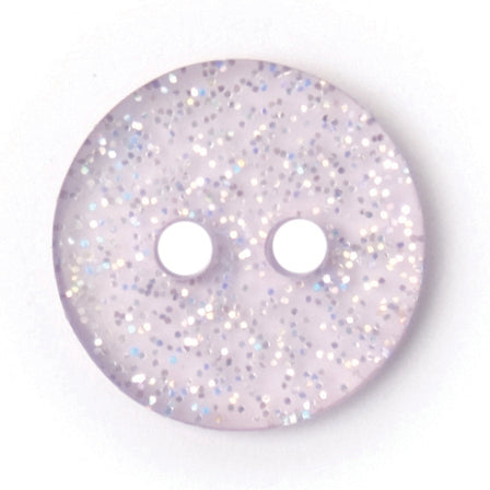 Round pale pink glitter 2-hole button, 12mm