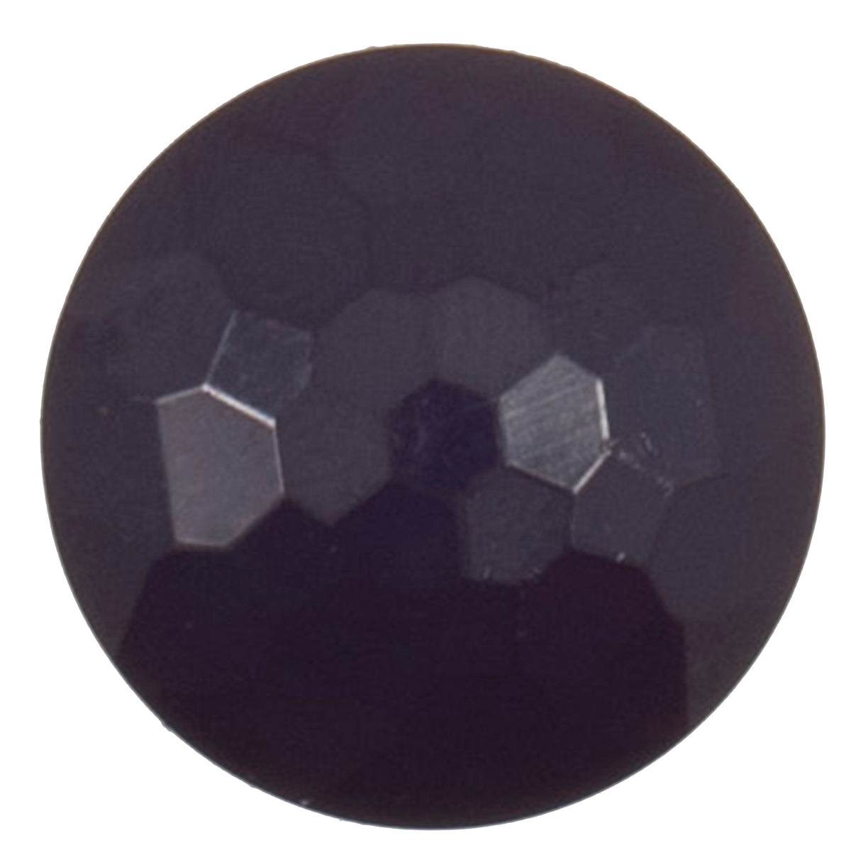 Round dark navy faceted shank button, 17mm