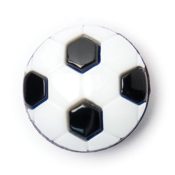 Black and white football novelty button, 15mm
