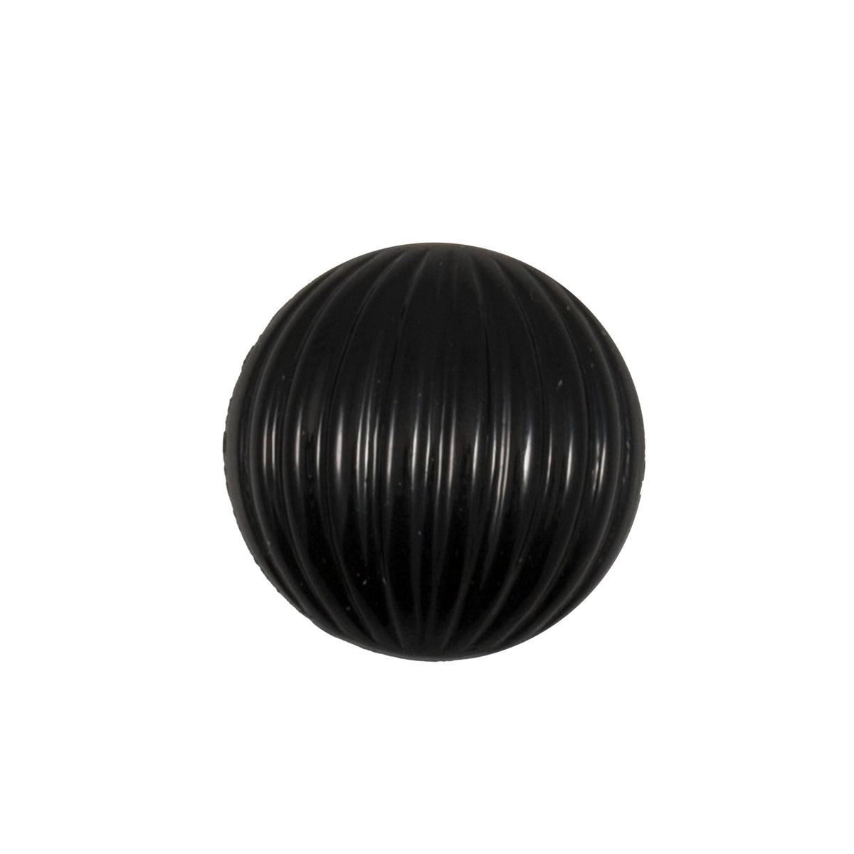 Glossy black domed buttons with a ribbed finish