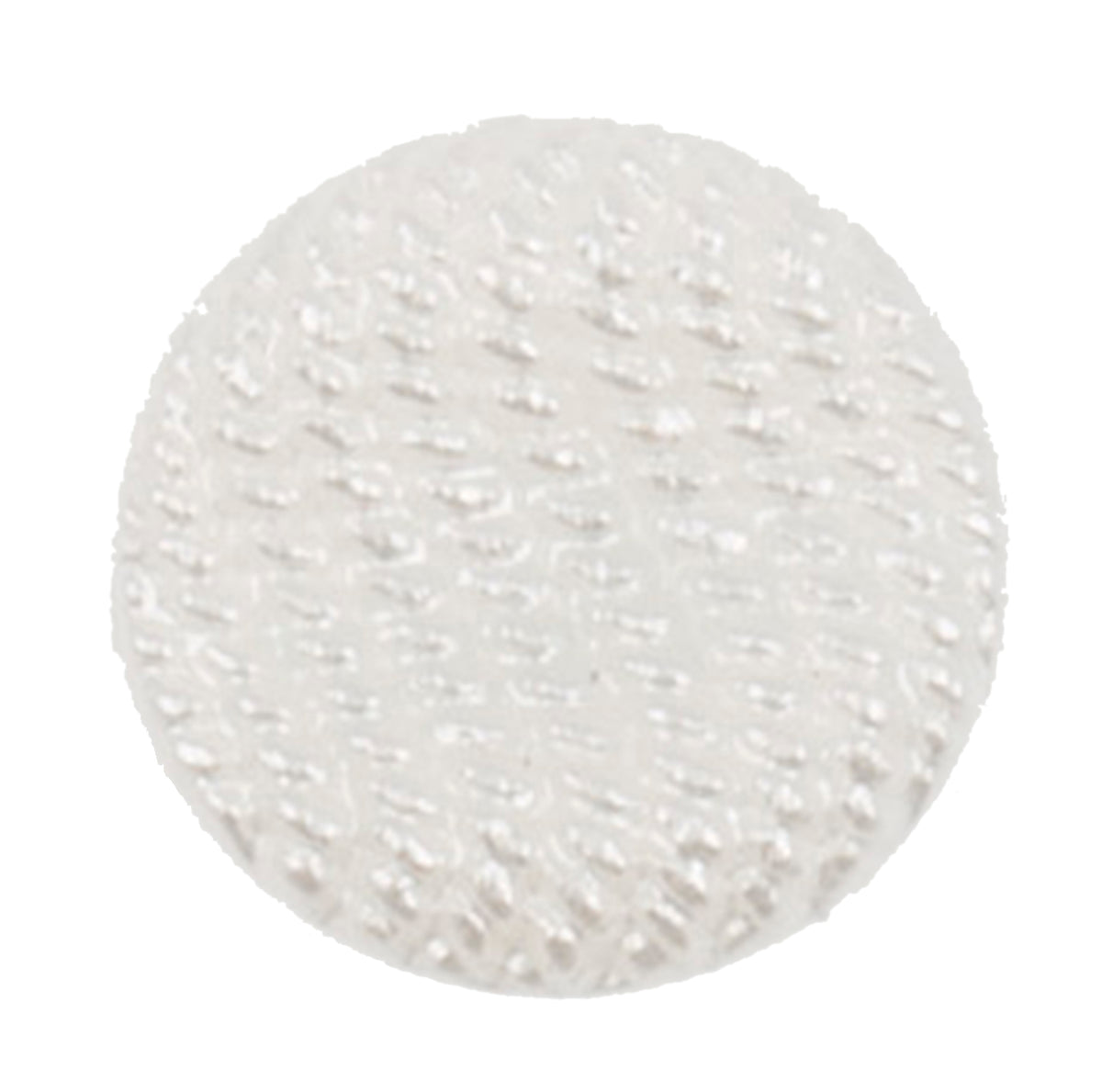 White domed button with a textured surface
