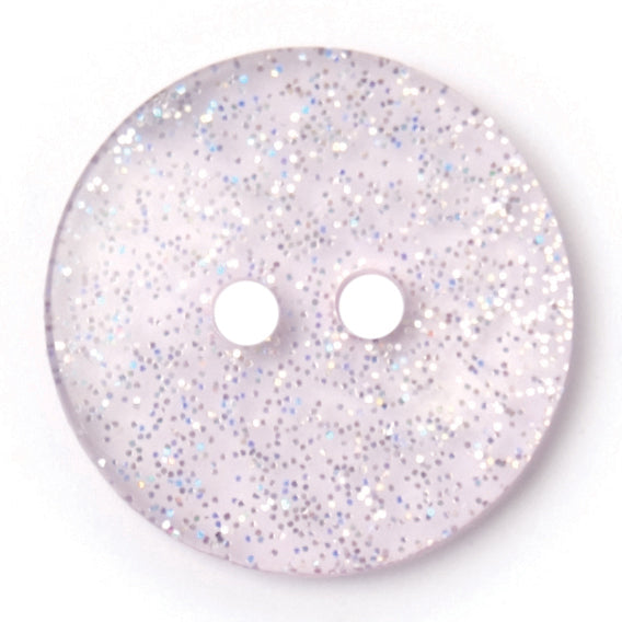 Clear glitter button with two holes