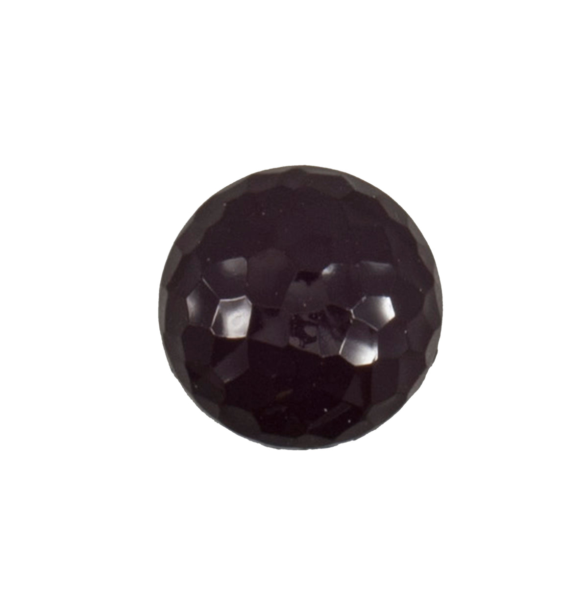 Black faceted domed button