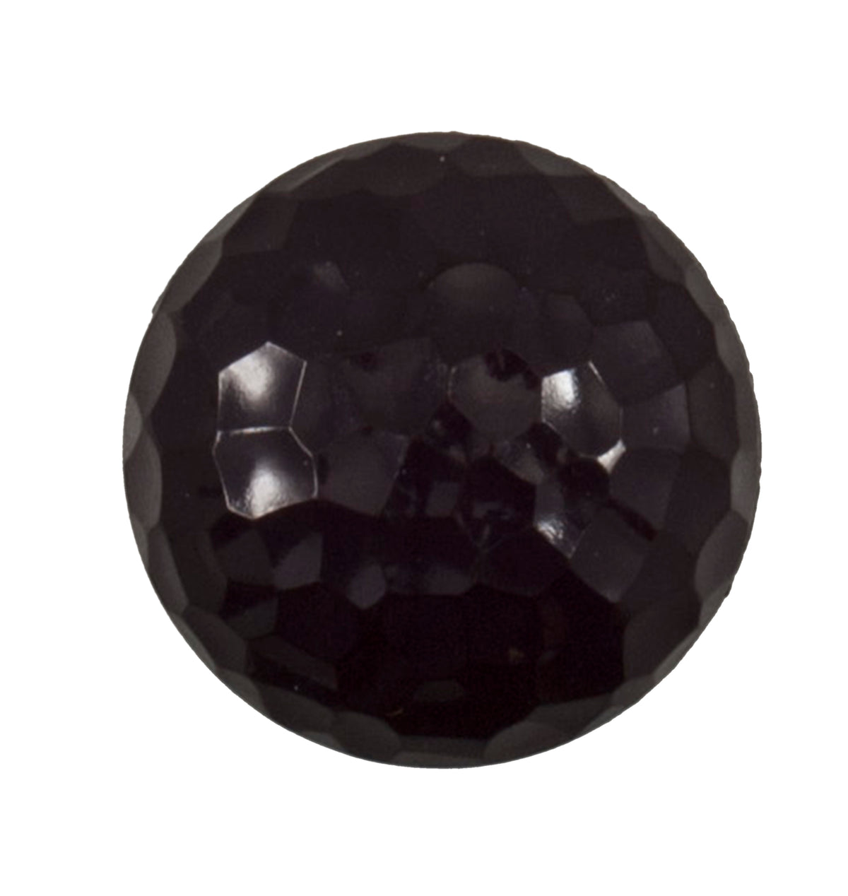 Black faceted domed button