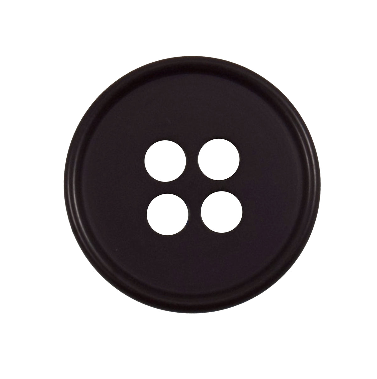 Dark brown button with four holes