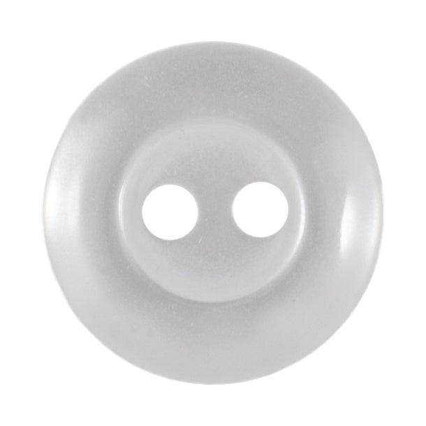 White pearlised button with two holes