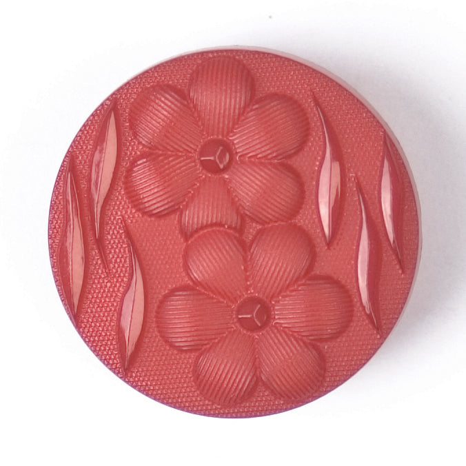 Vogue Star dusky pink embossed flower buttons, 19mm