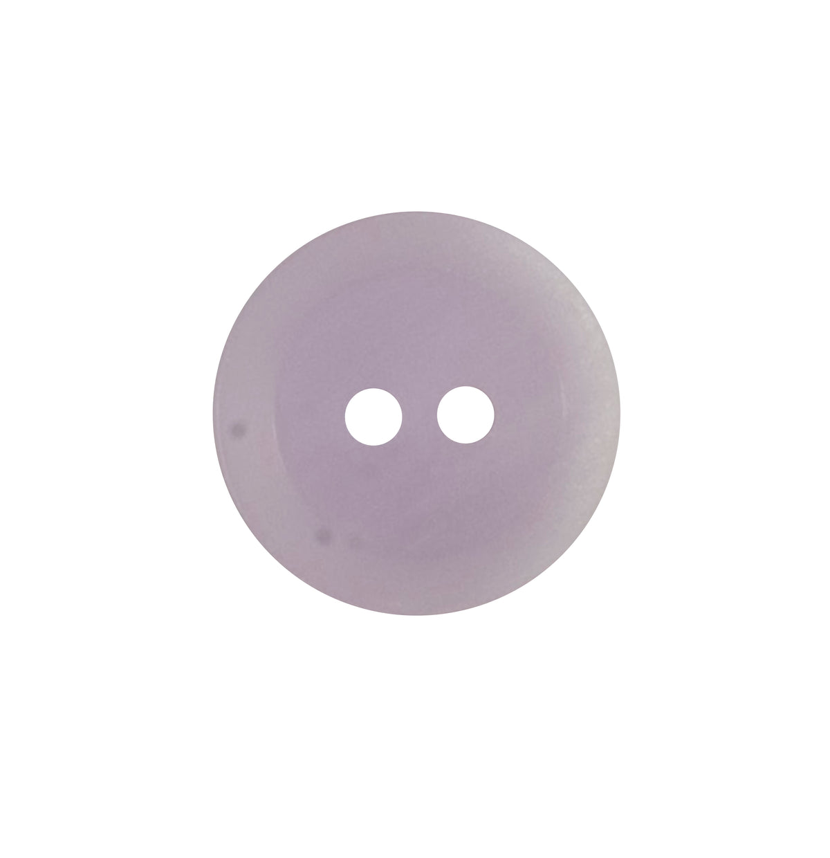 Pale lilac round button with two holes, 15mm