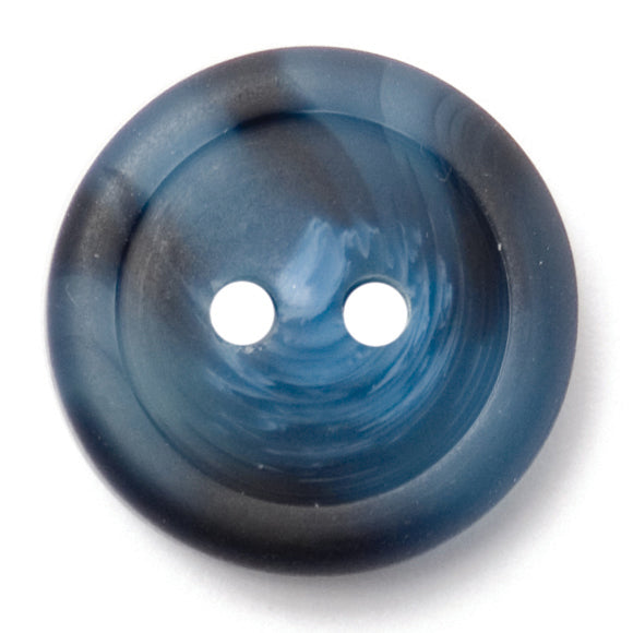 Blue marbled two-hole button