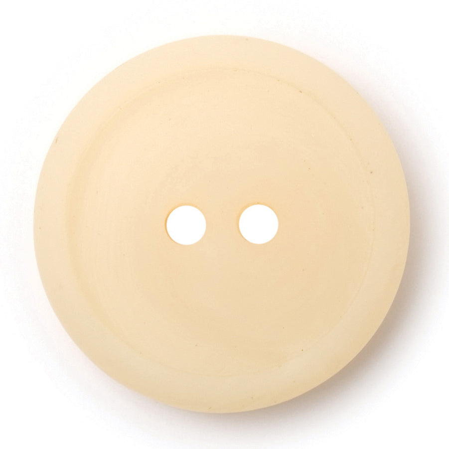 Cream two-hole button with raised rim