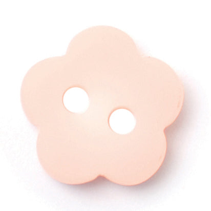 Pale pink flower-shaped two-hole button