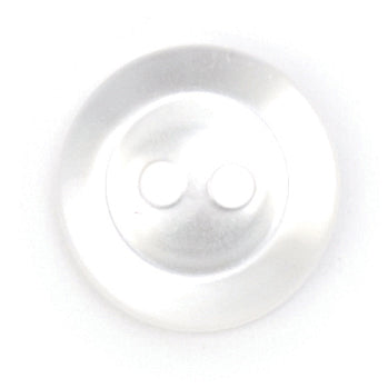 White pearl-effect round 2-hole button