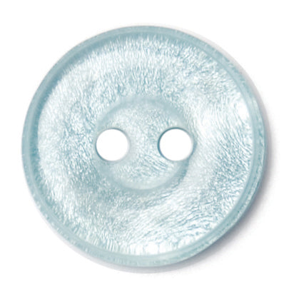 Pale blue pearl-effect round 2-hole button