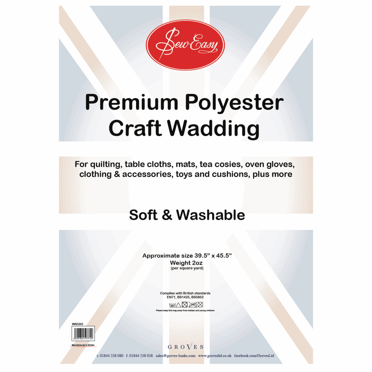 Sew Easy 2oz Poly Wadding - 100 x 115cm (39.5 x 45.5in)