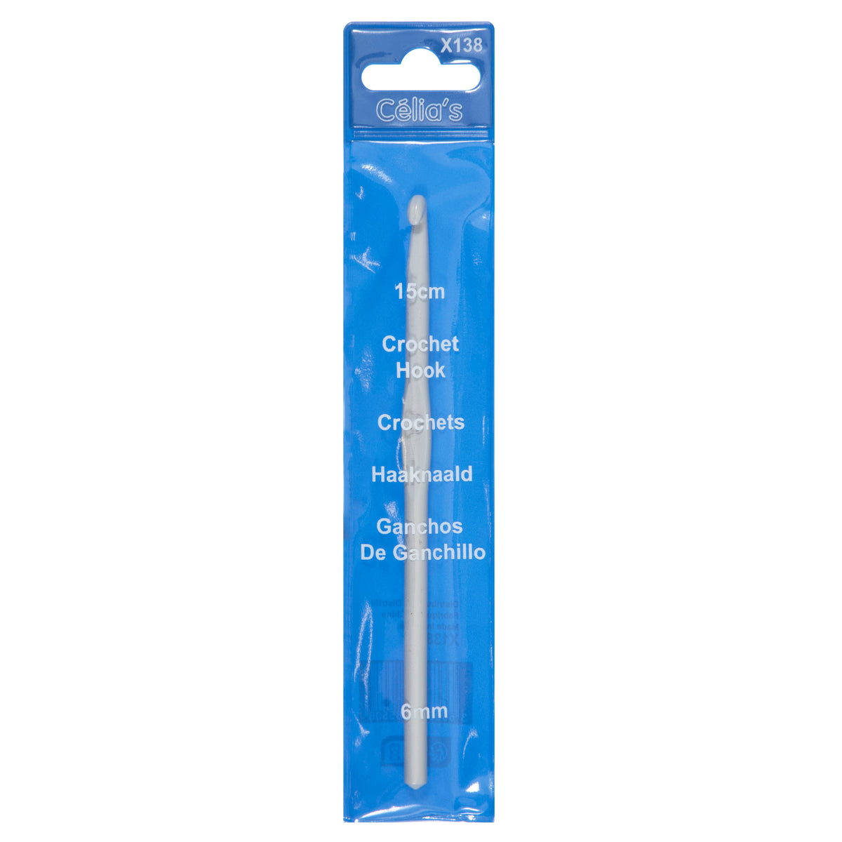 6mm Aluminium crochet hook in a blue pack