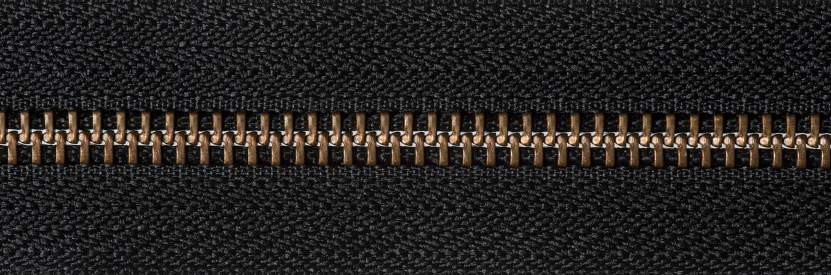 Black YKK metal tooth open end zip, 71cm