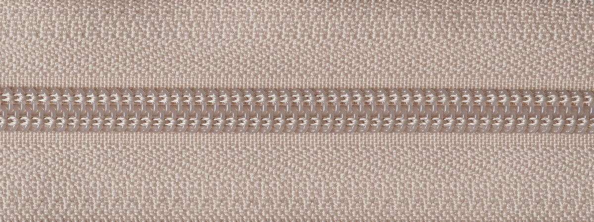 Beige YKK open end nylon zip, 71cm