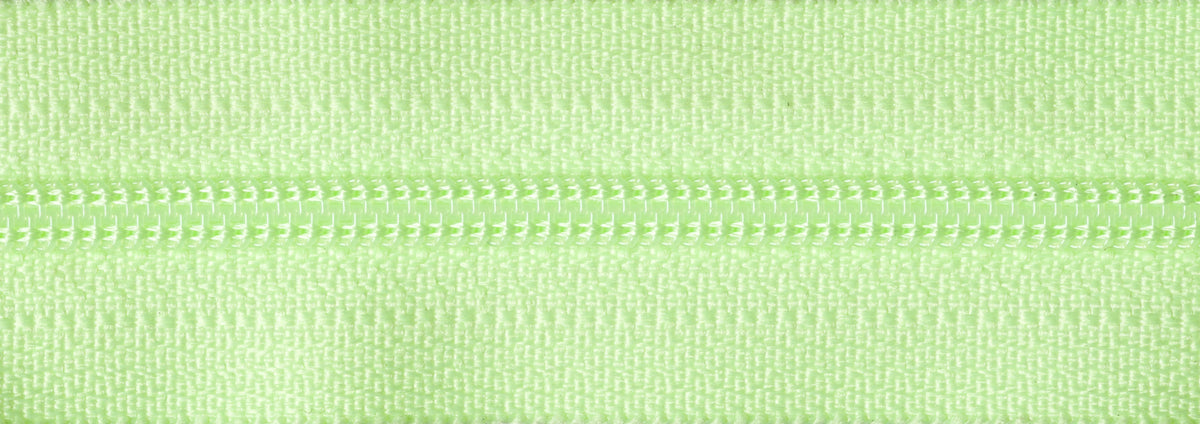 Dayglo Green YKK nylon coil zip, 15cm long
