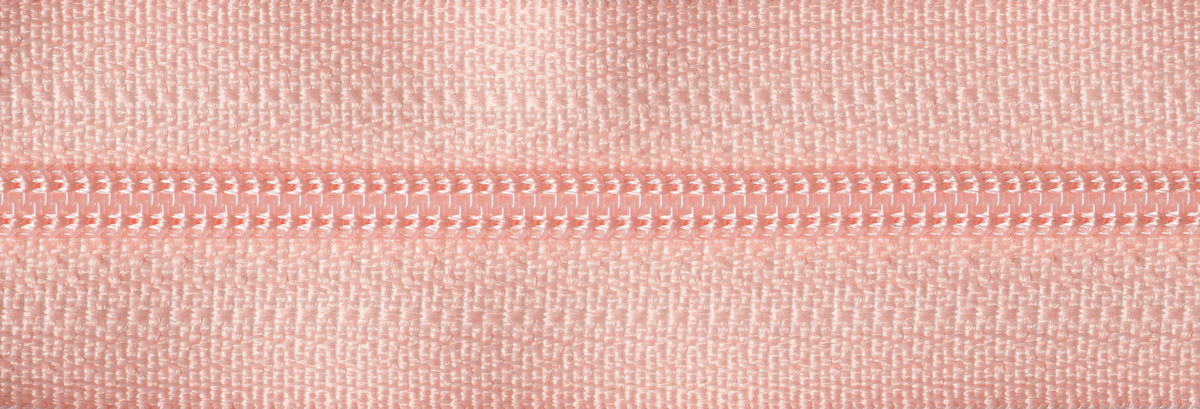 Peach YKK nylon coil dress zip, 41cm