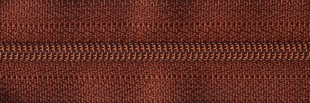 YKK rich brown nylon dress zip, 51cm